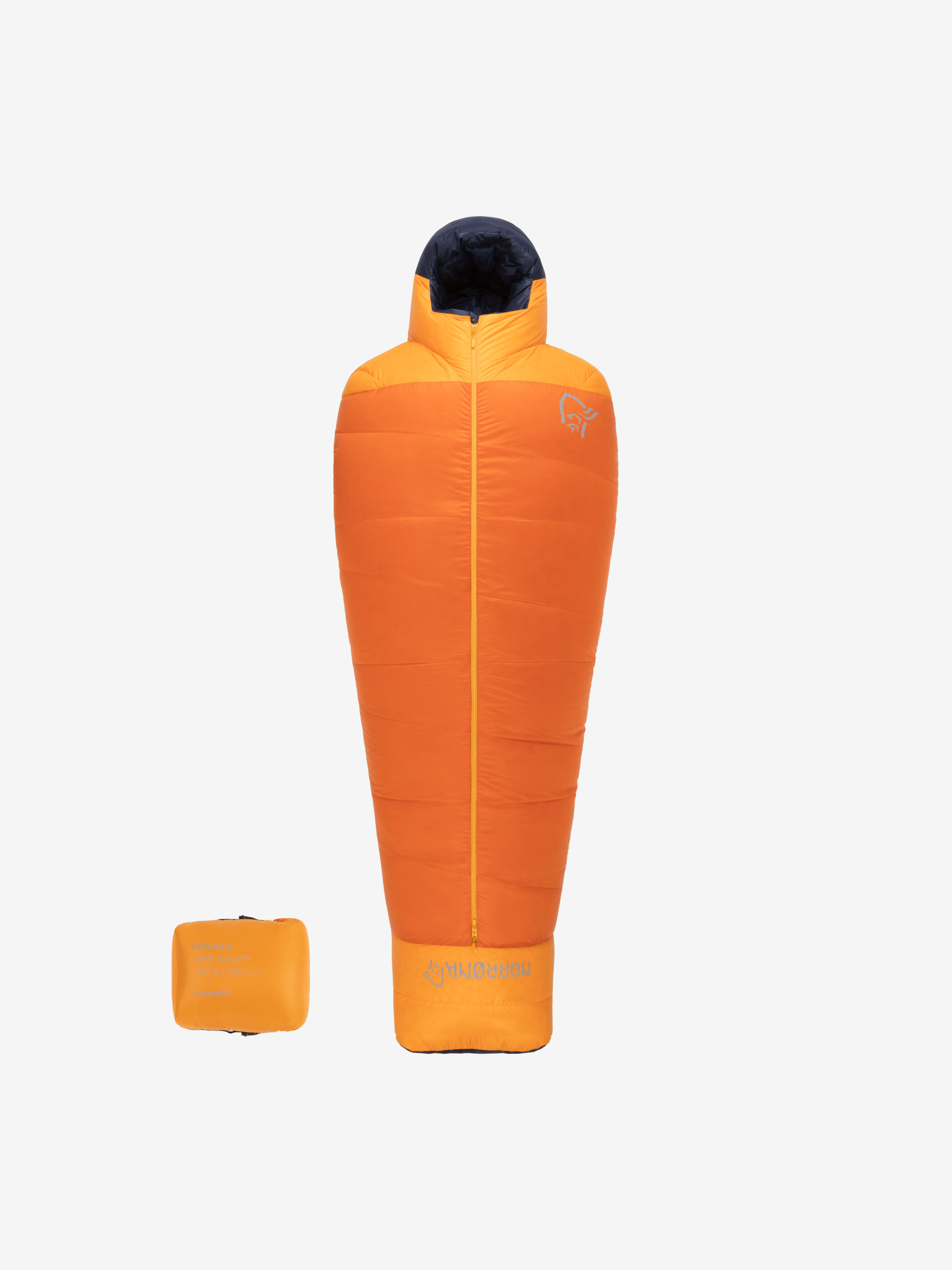 Packshot back image of falketind down800 -18,5C Sleeping Bag 185 Pureed Pumpkin