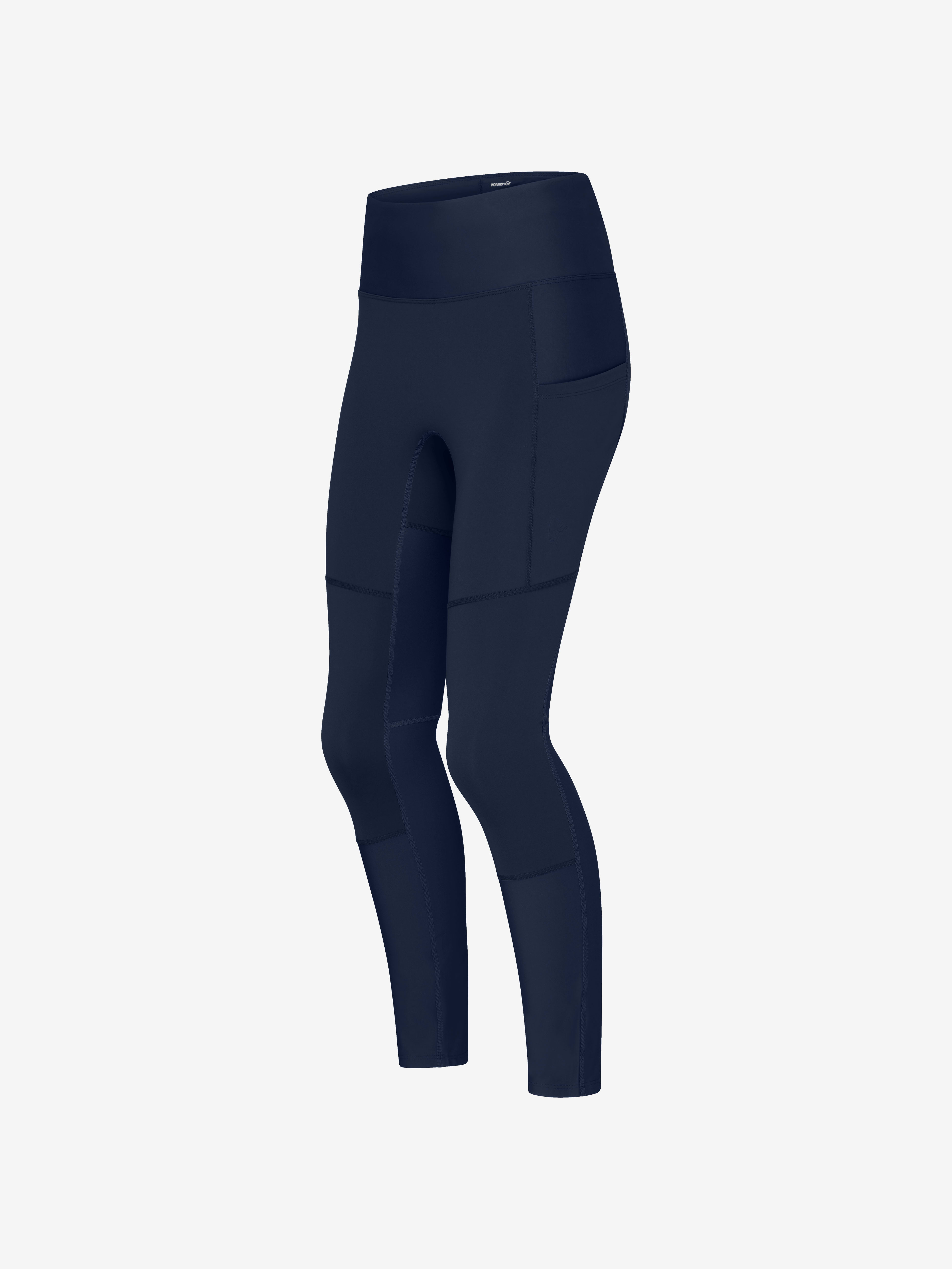 Packshot front left image of falketind equaliser stretch Tights Indigo Night Blue