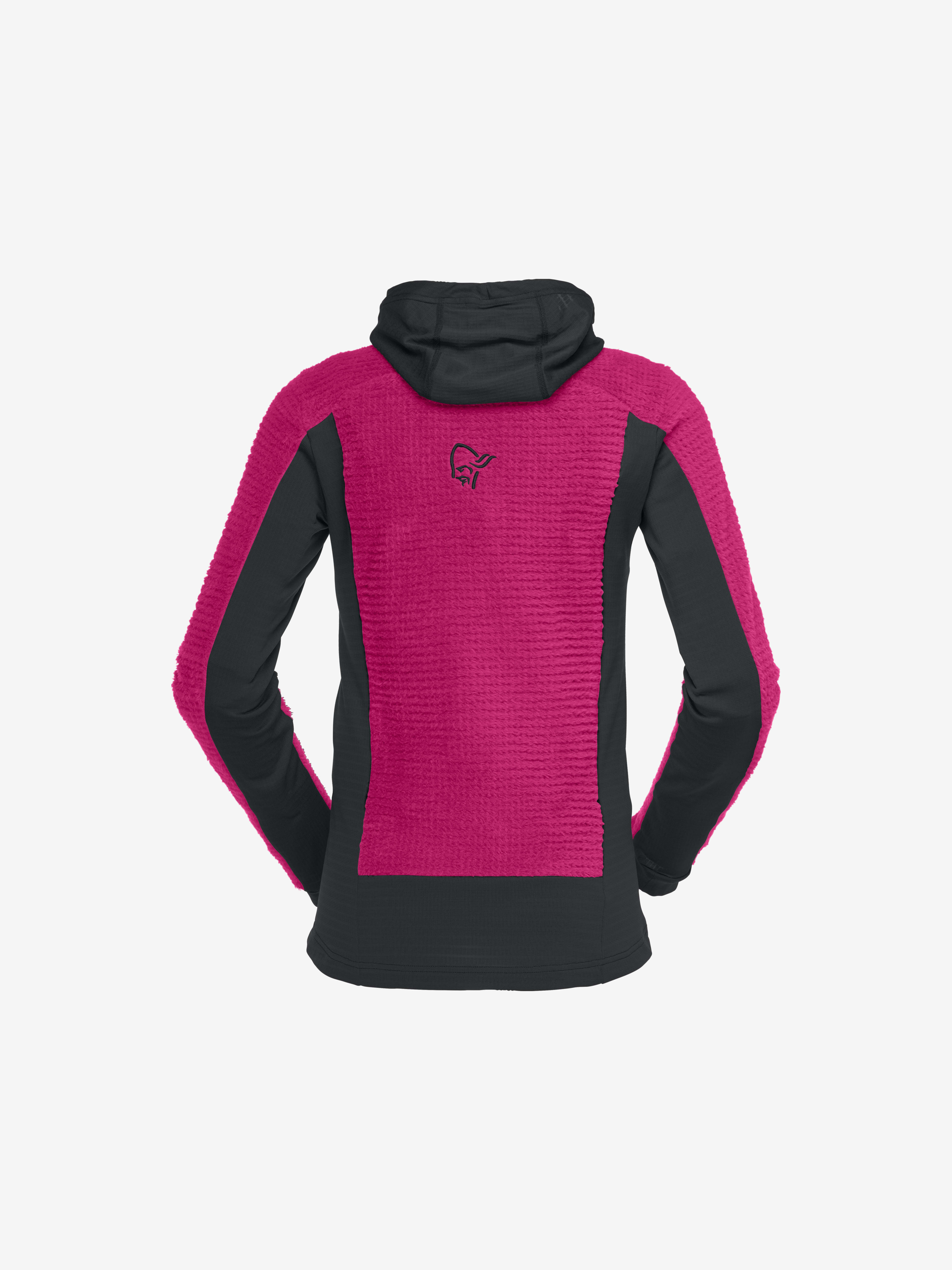 Packshot back image of falketind Alpha120 Zip Hood Festival Fuchsia