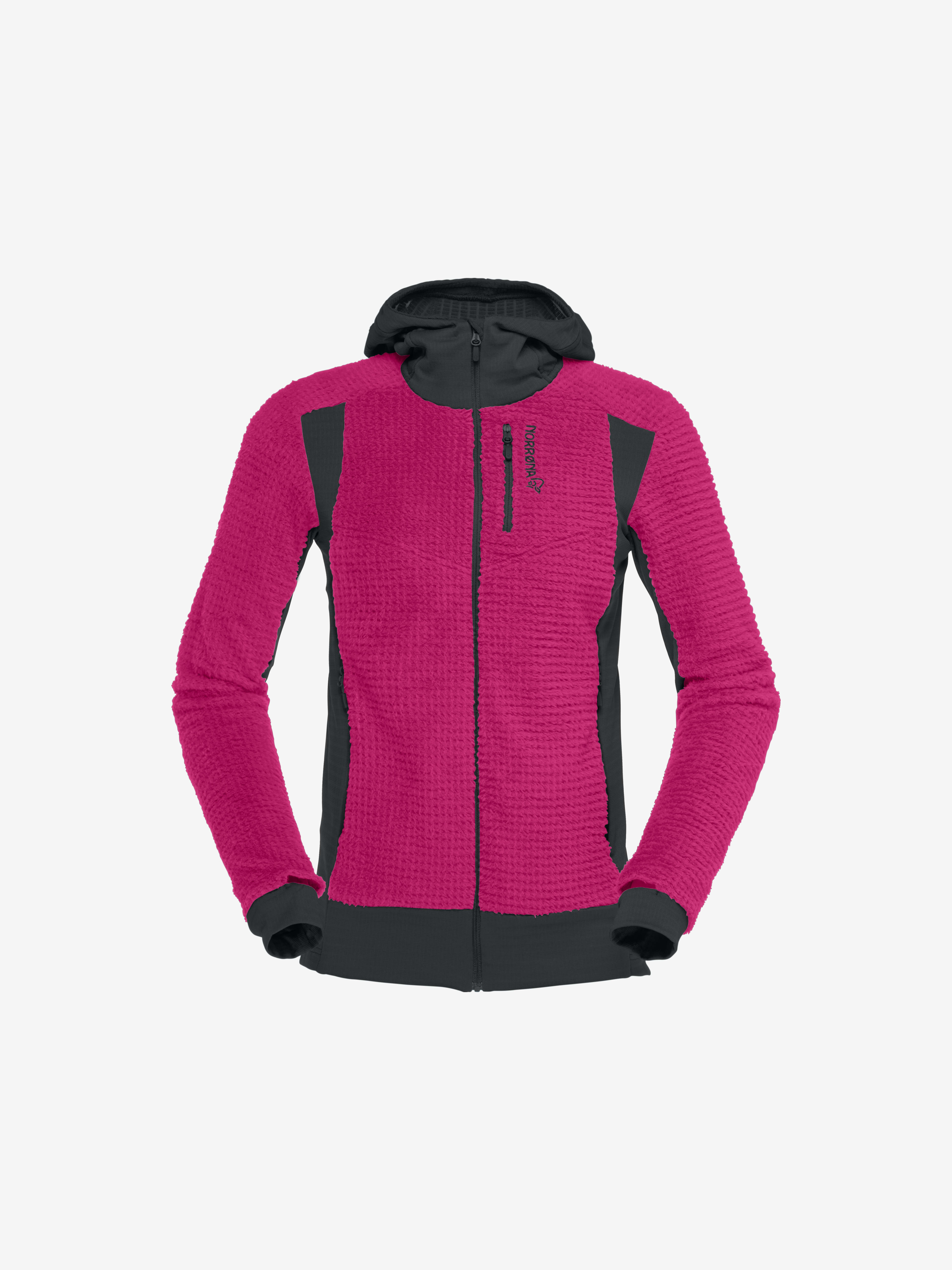 Packshot front image of falketind Alpha120 Zip Hood Festival Fuchsia