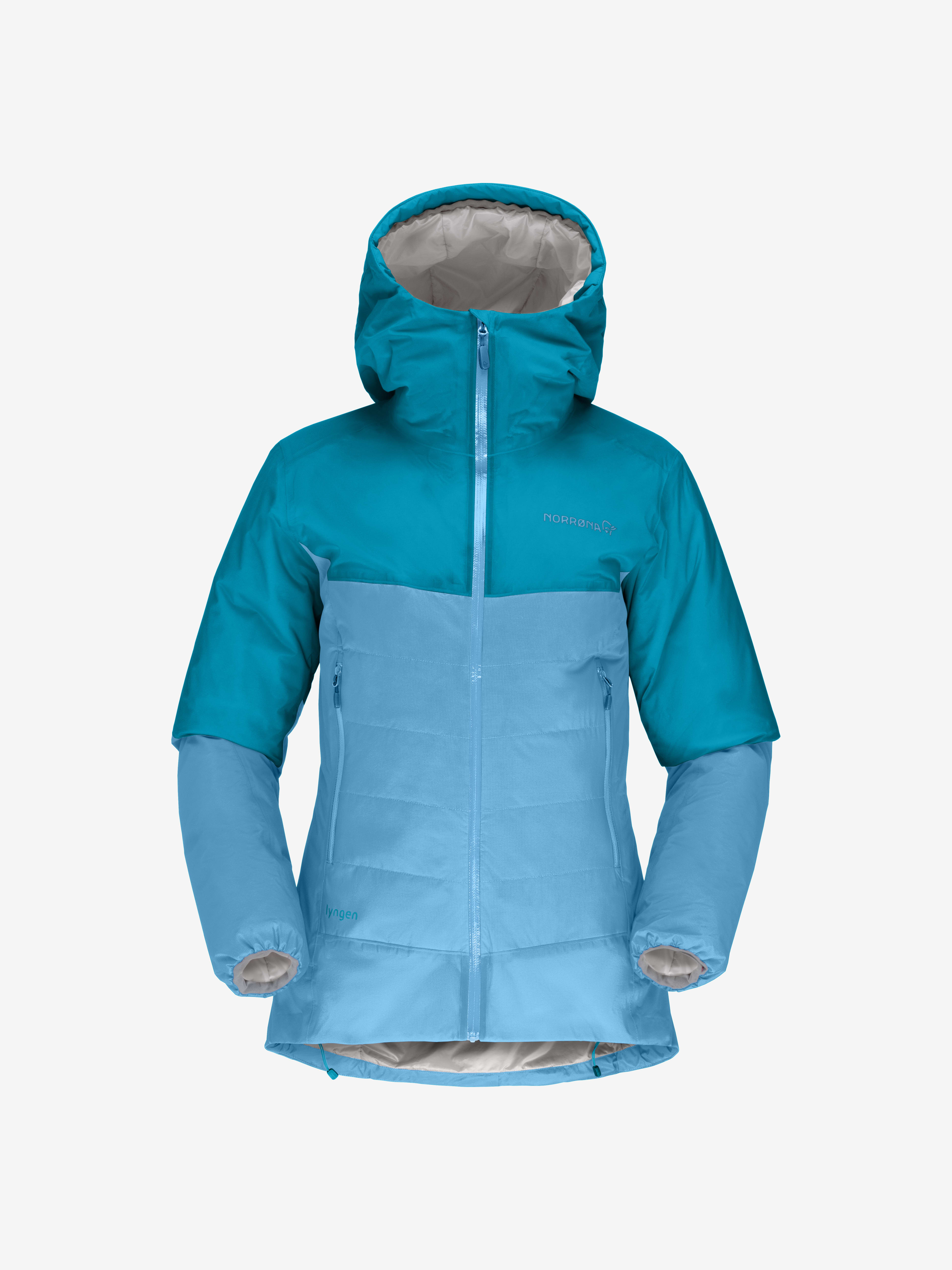 Packshot front image of lyngen dri2 thermo60 Jacket Aquarius/Hawaiian Surf