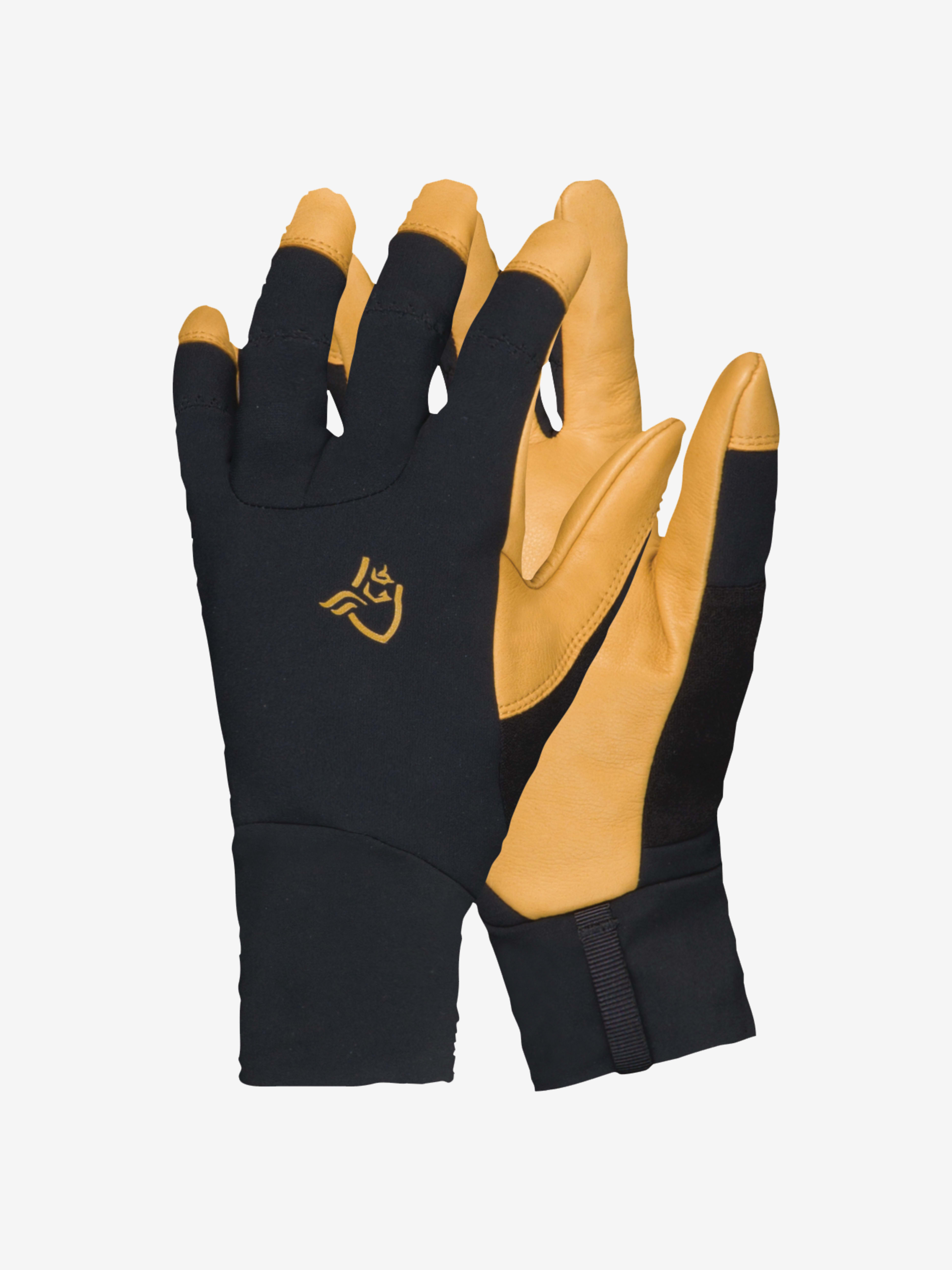 Packshot front image of lyngen Gore-Tex Windstopper Leather Gloves Caviar Black