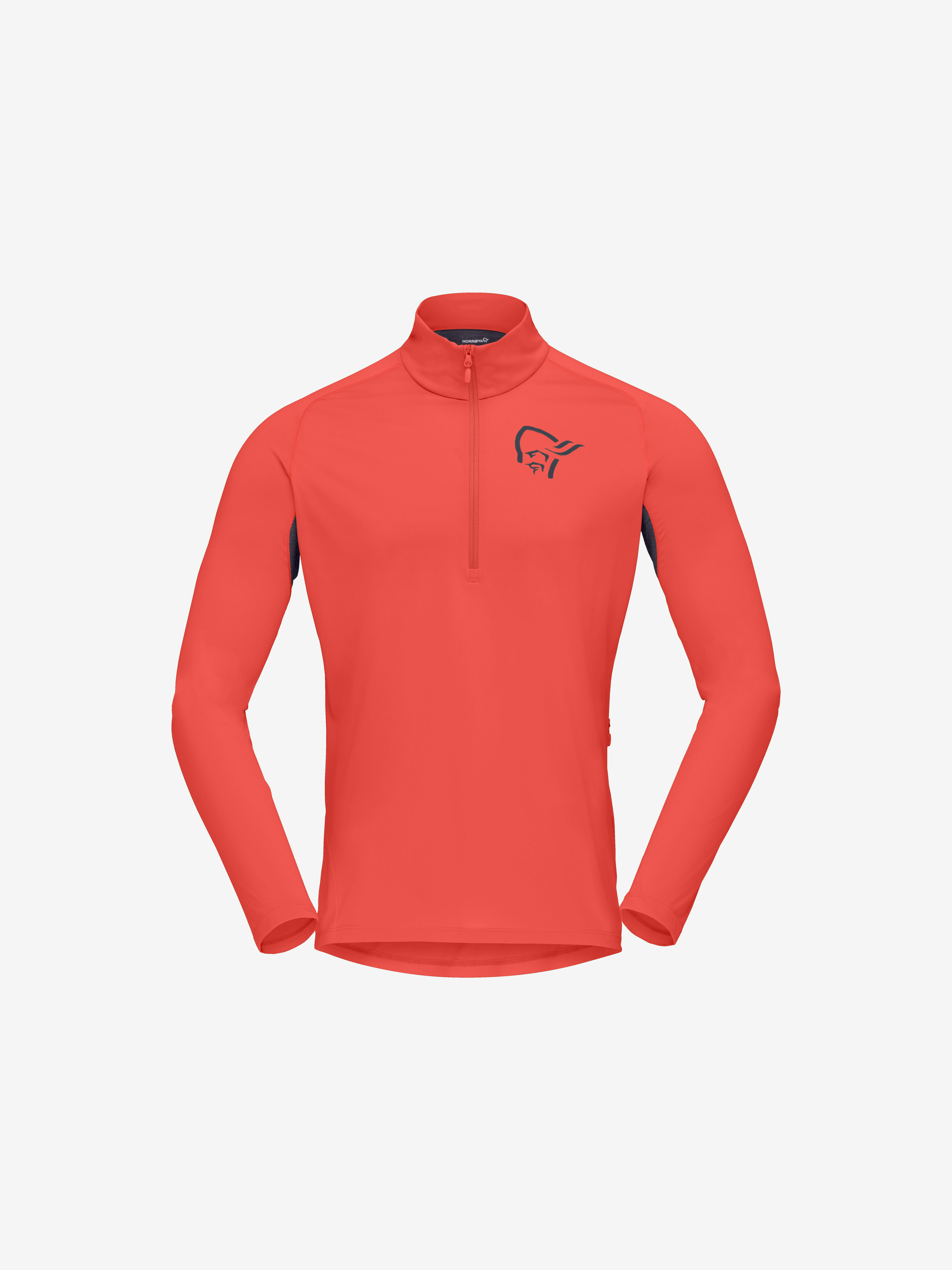 Packshot front image of fjora equaliser Zip Neck Paprika red