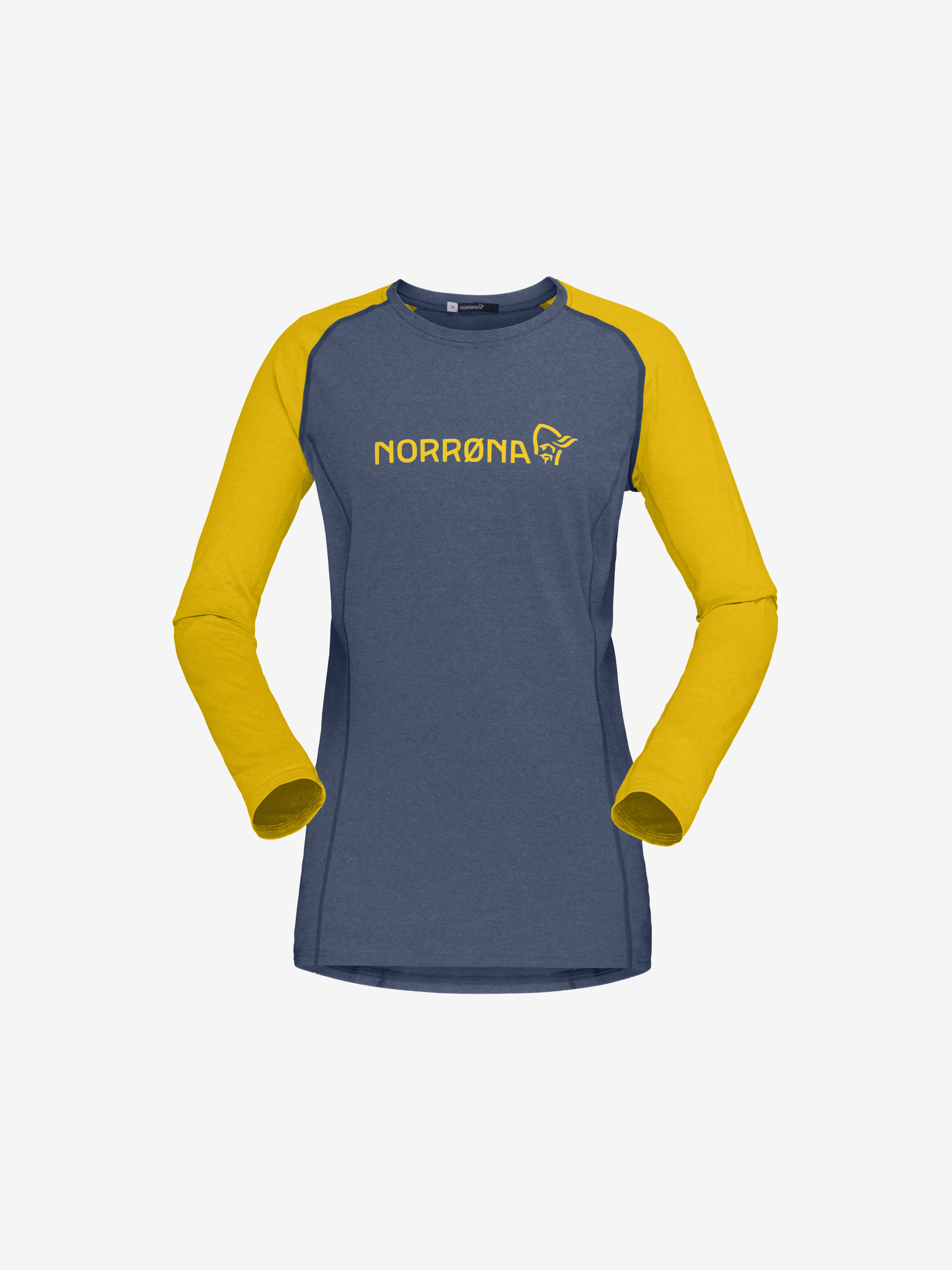 Packshot front image of fjora equaliser lightweight Long sleeve Sulphur/Vintage Indigo