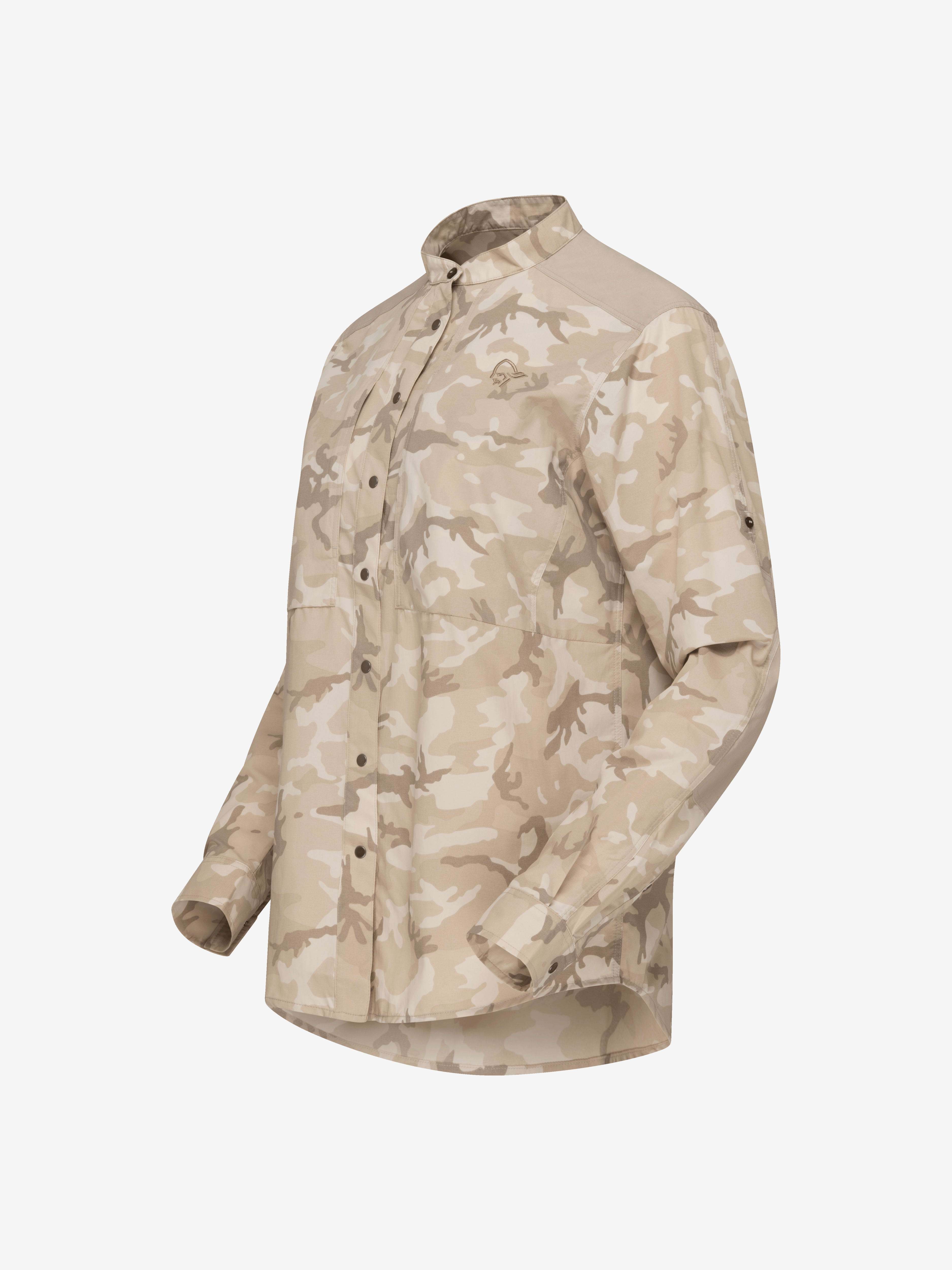 Packshot front left image of femund light Shirt Beige Camo