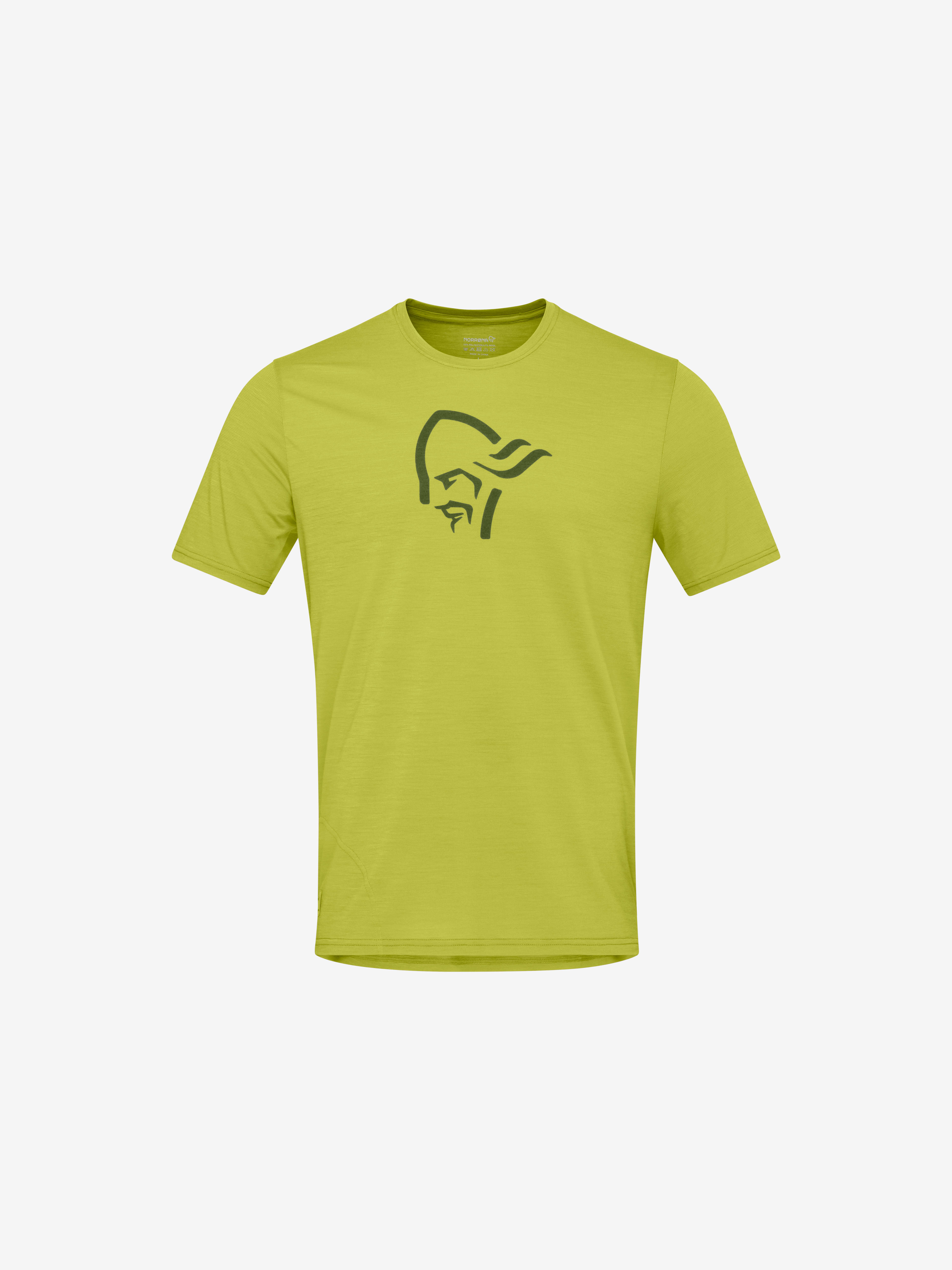 Packshot front image of femund equaliser merino T-shirt Golden Lime