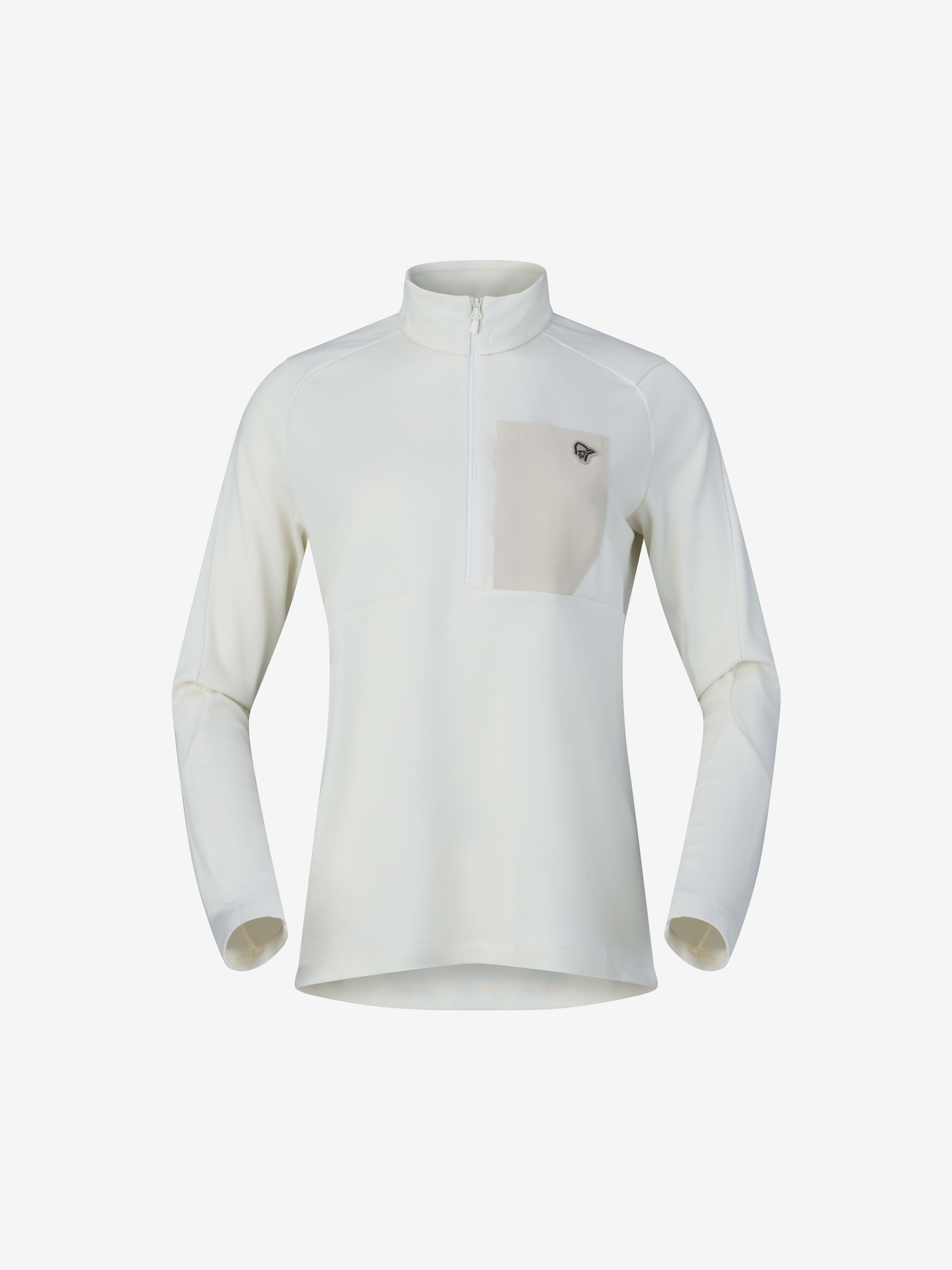 Packshot front image of femund warm1 Zip Neck Snow White