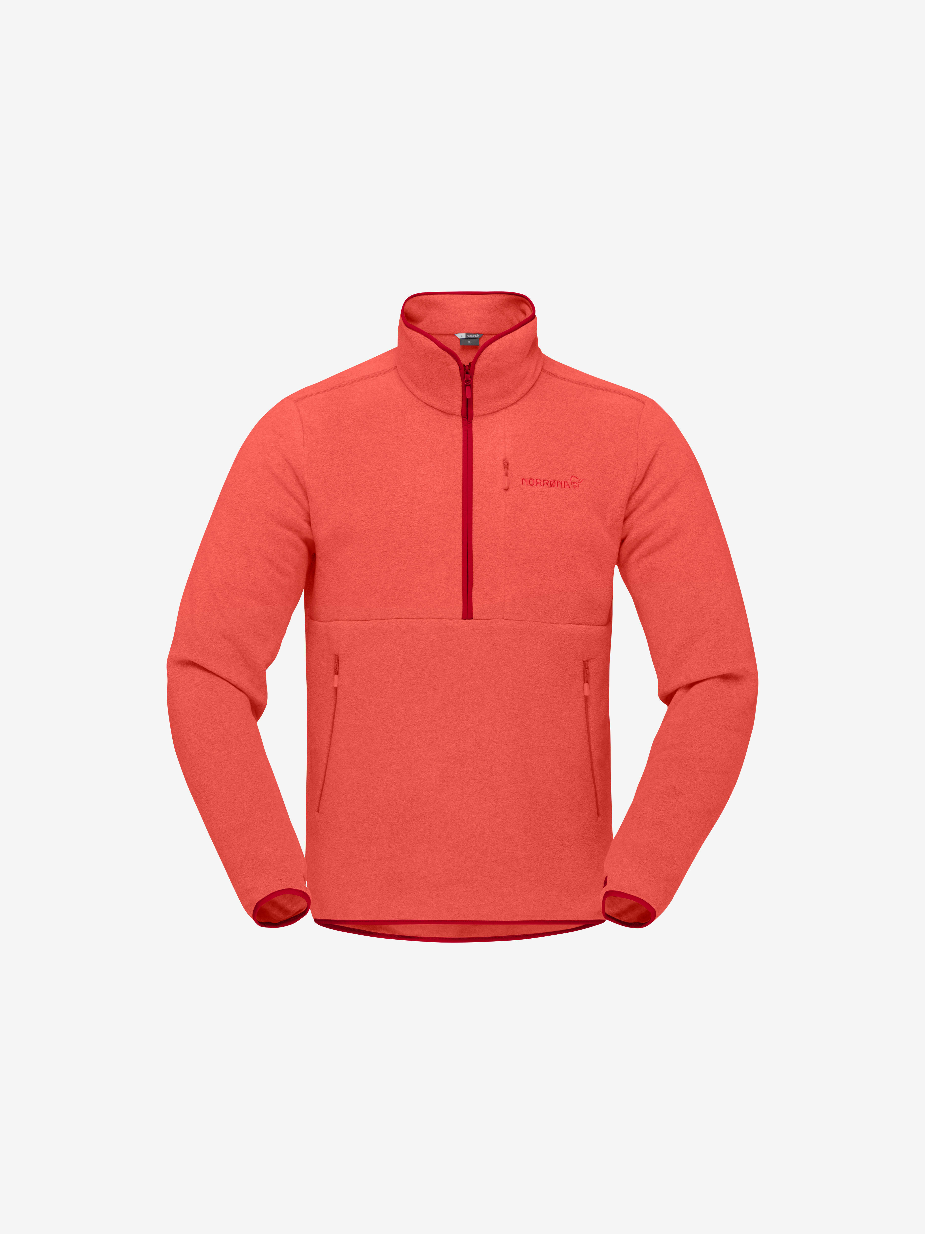 Packshot front image of femund warm2 Zip Neck Paprika red