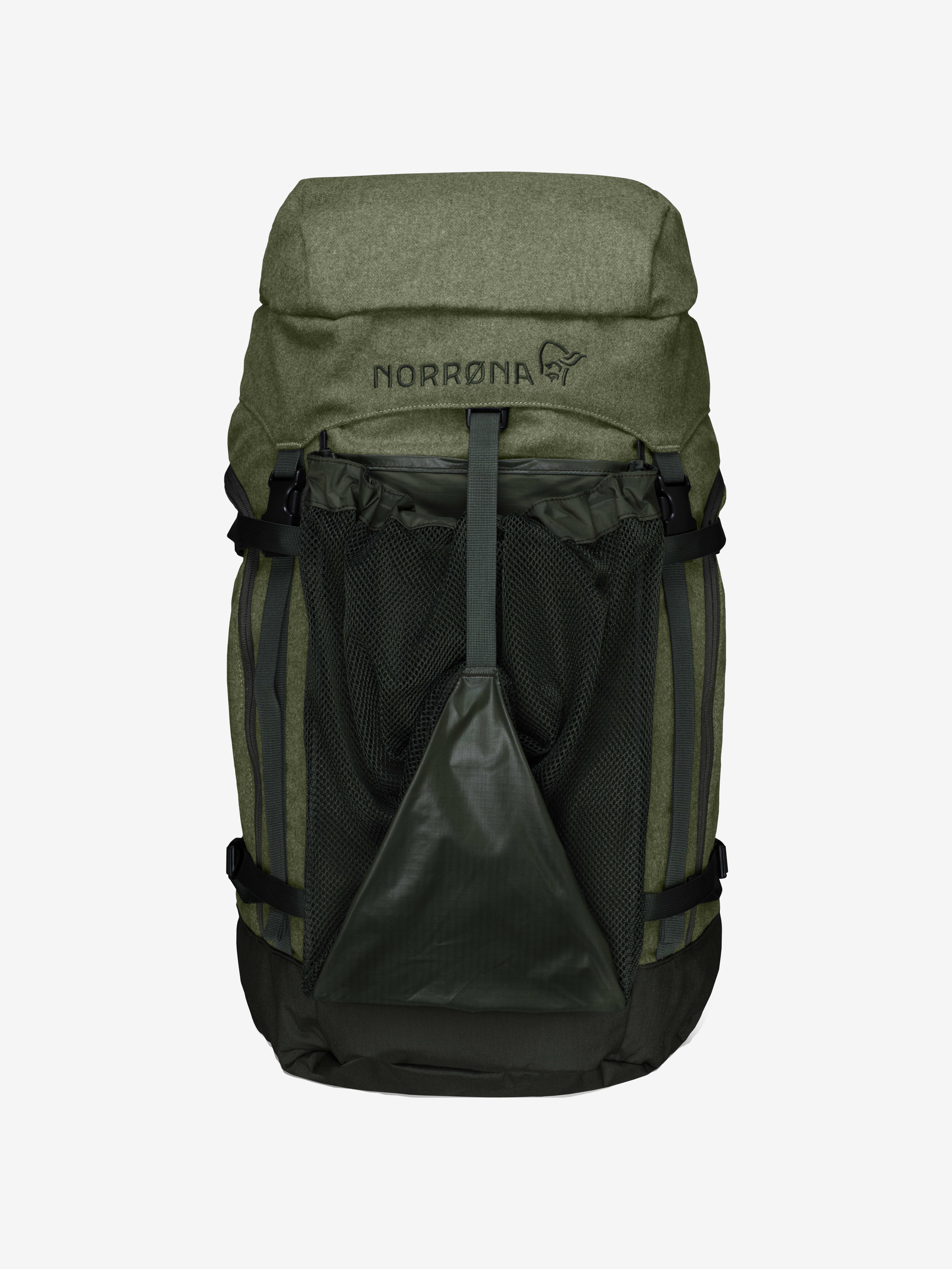 Packshot front image of finnskogen 40L integral Pack Green