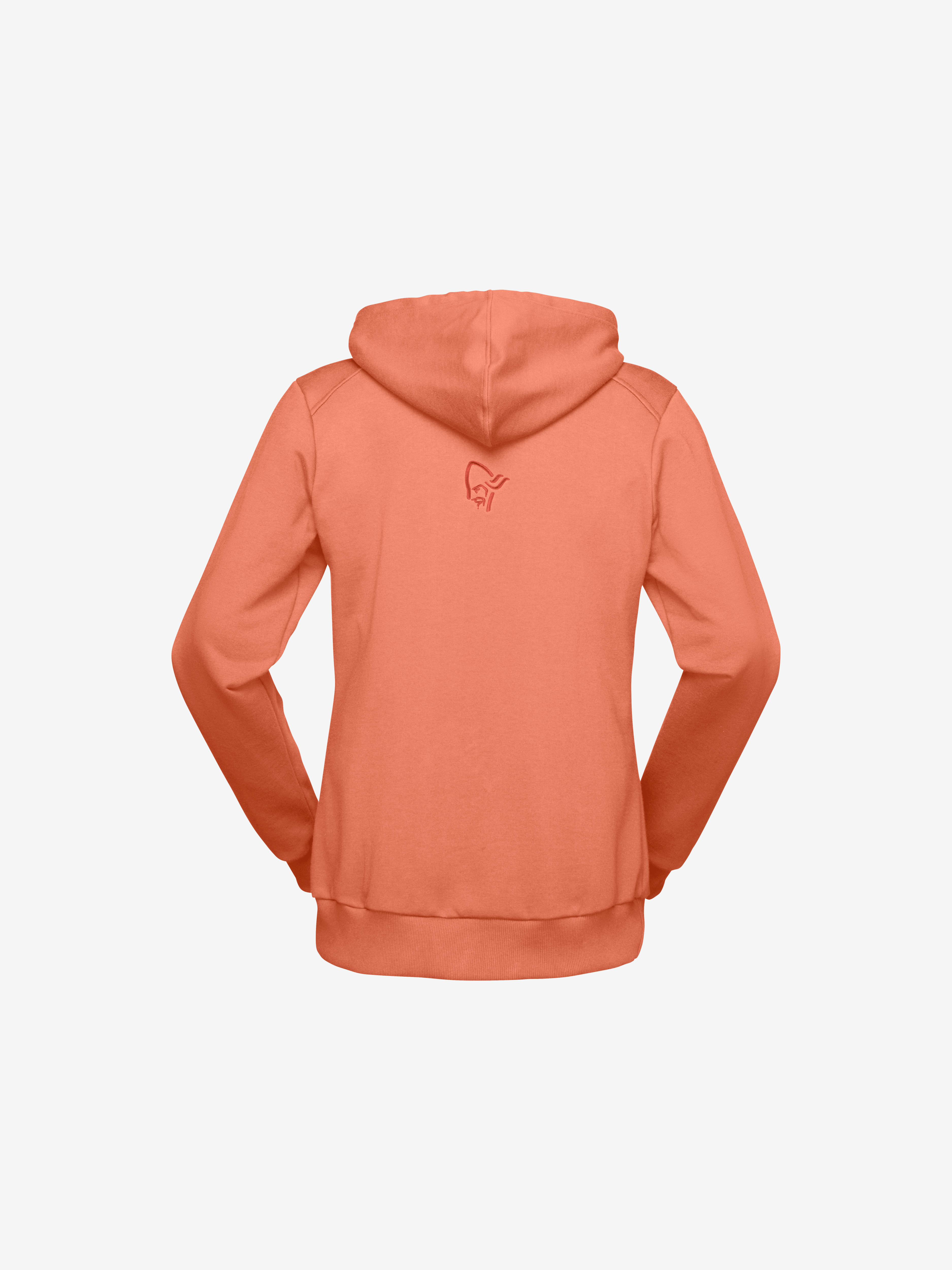 Packshot back image of 29 cotton slant logo Zip Hood Flamingo