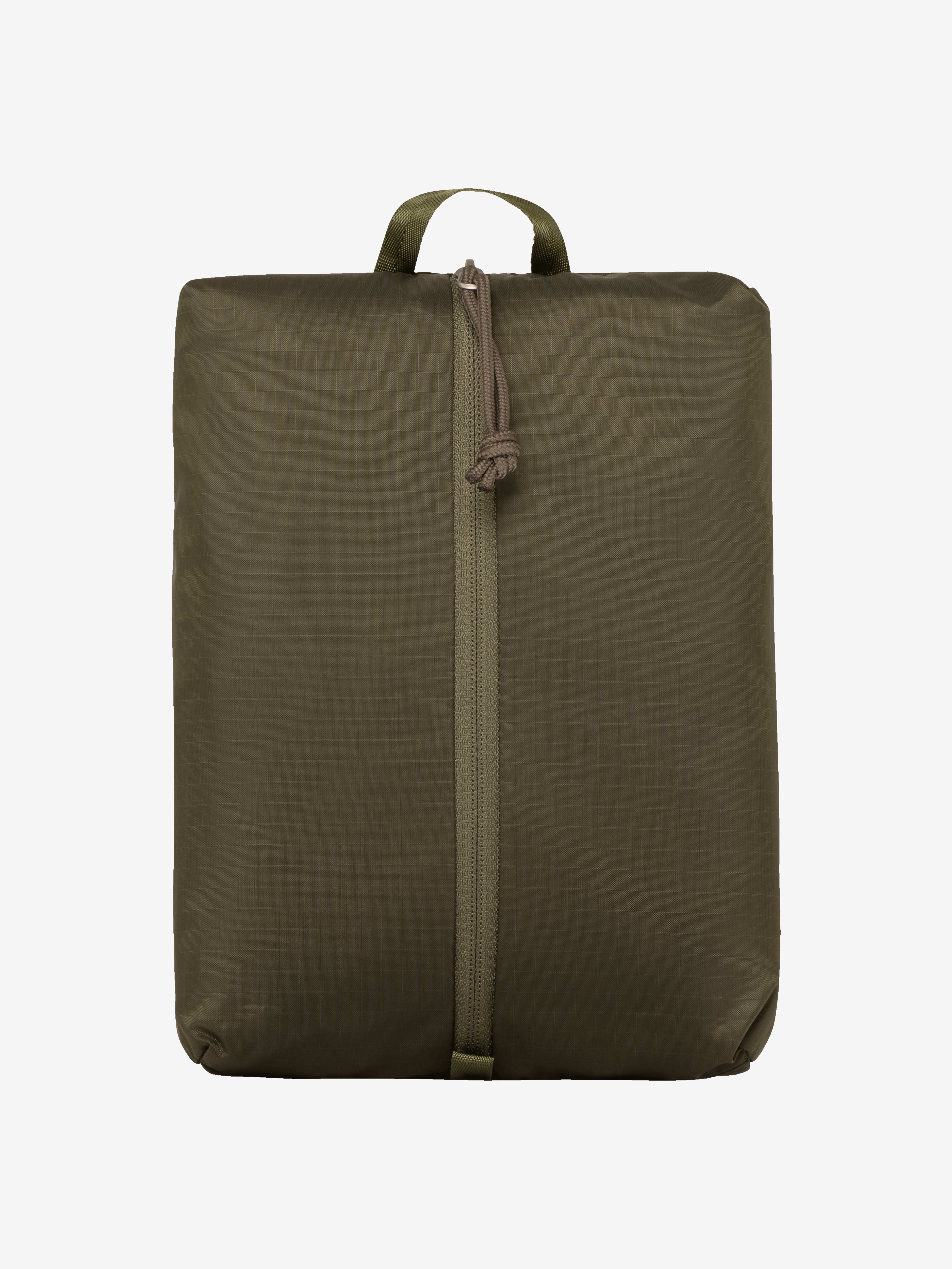 Packshot back image of norrona econyl70 65L rain cover Olive Night