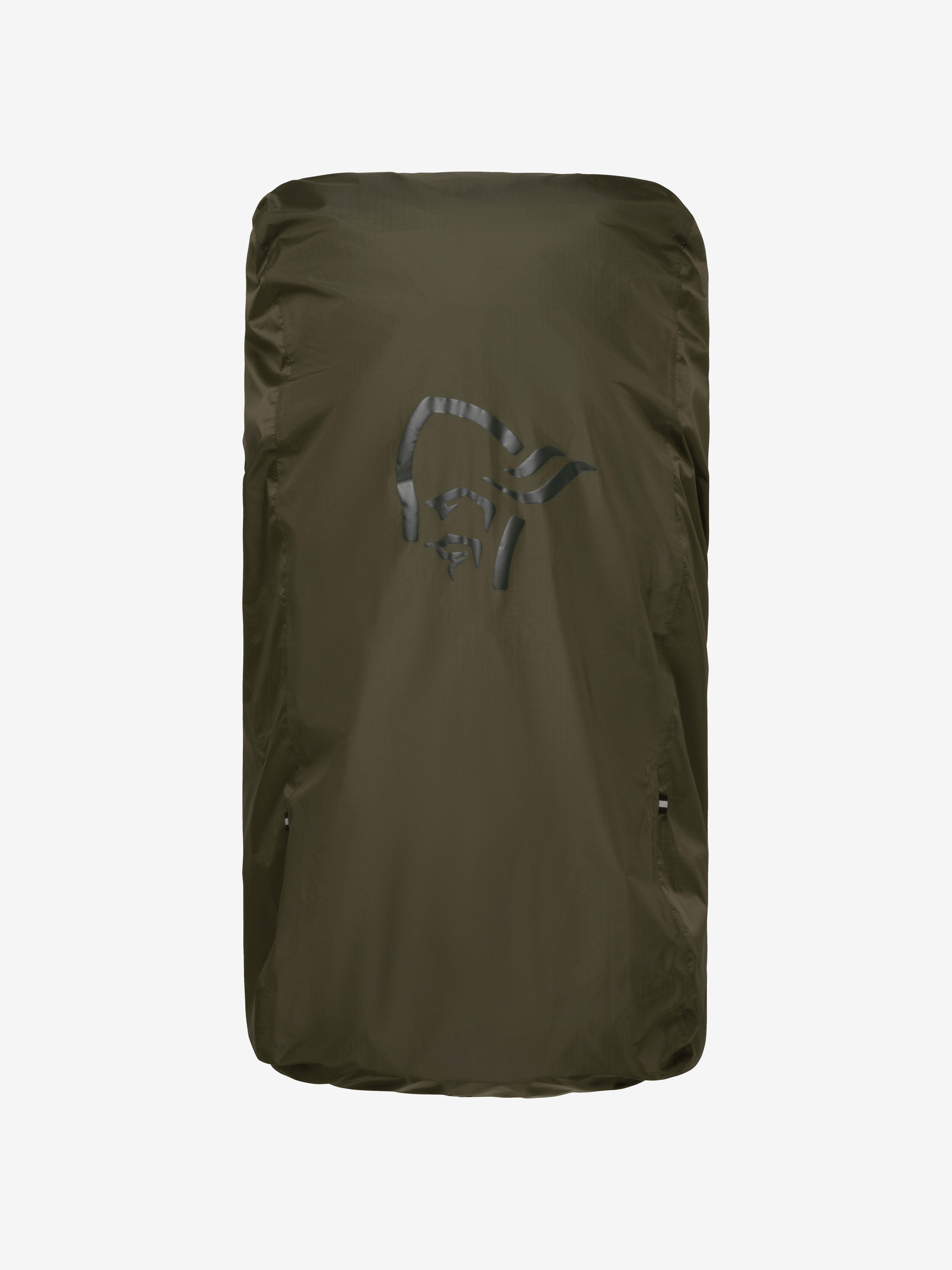 Packshot front image of norrona econyl70 65L rain cover Olive Night