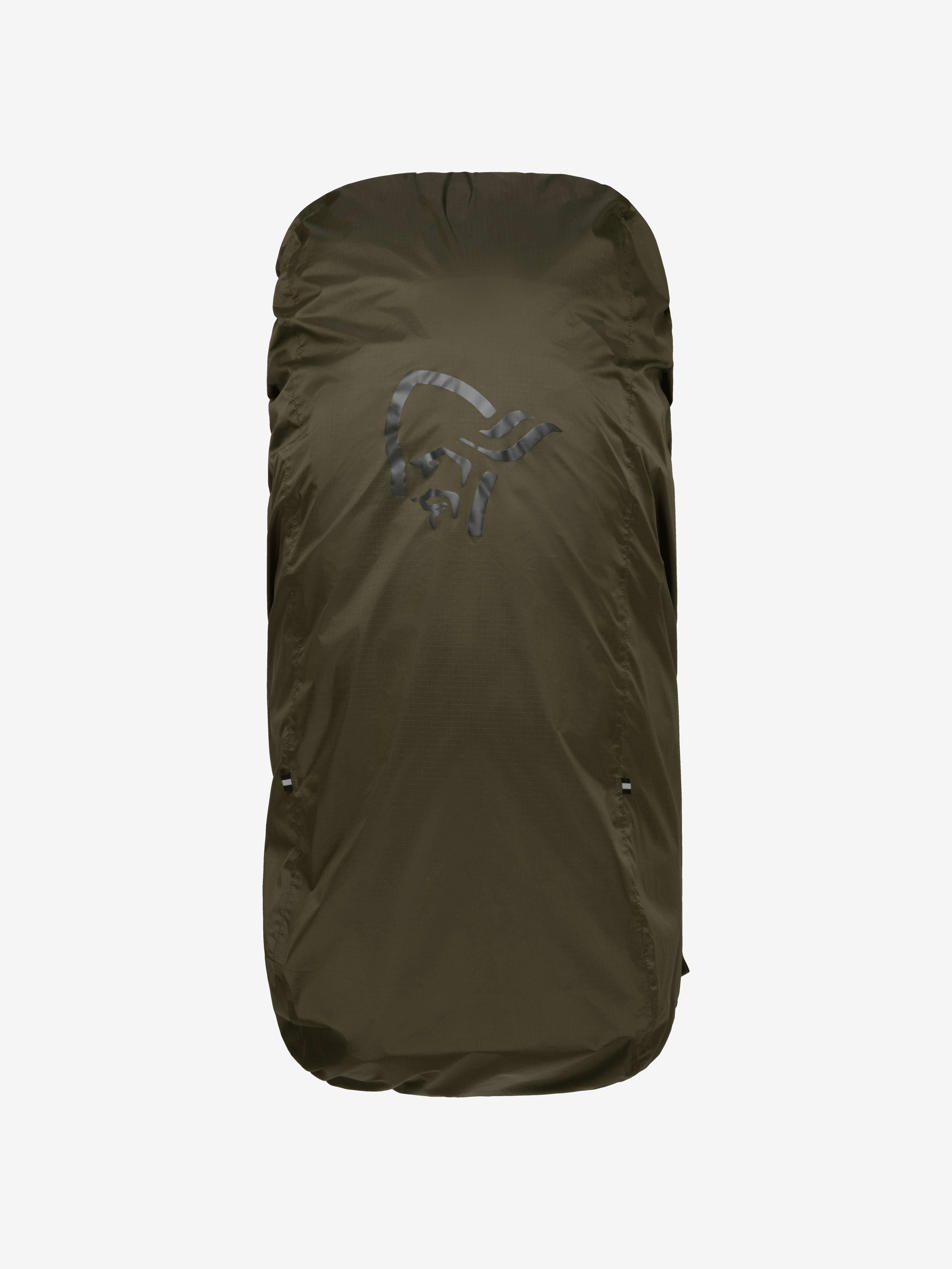 Packshot front image of norrona econyl70 80L rain cover Olive Night