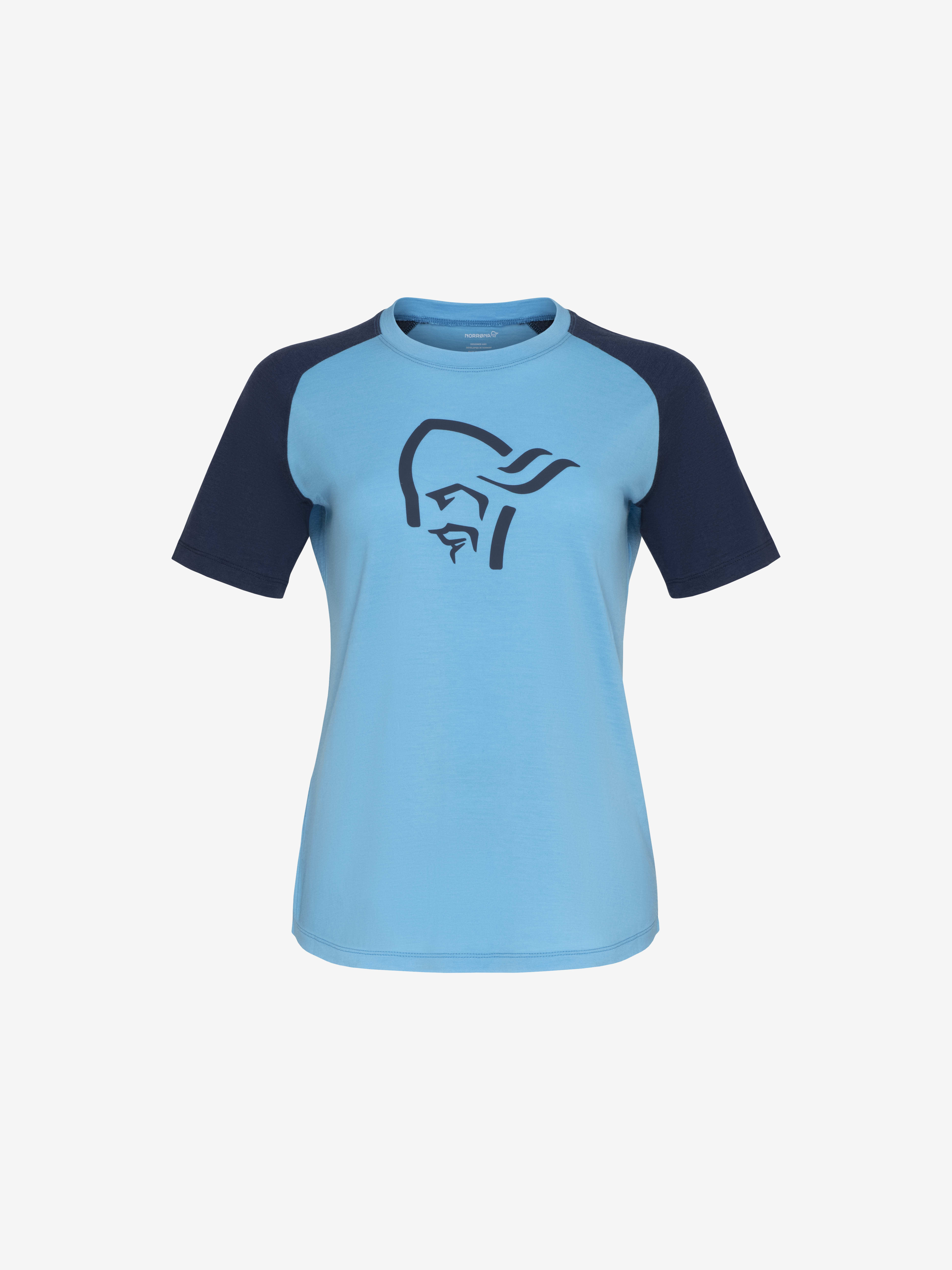 Packshot front image of norrona pureUll T-shirt Aquarius/Indigo Night