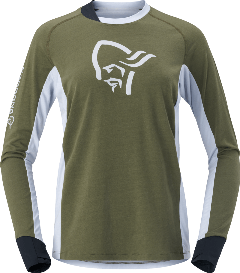 lofoten corespunUll Long sleeve W's Olive Night/Light Grey