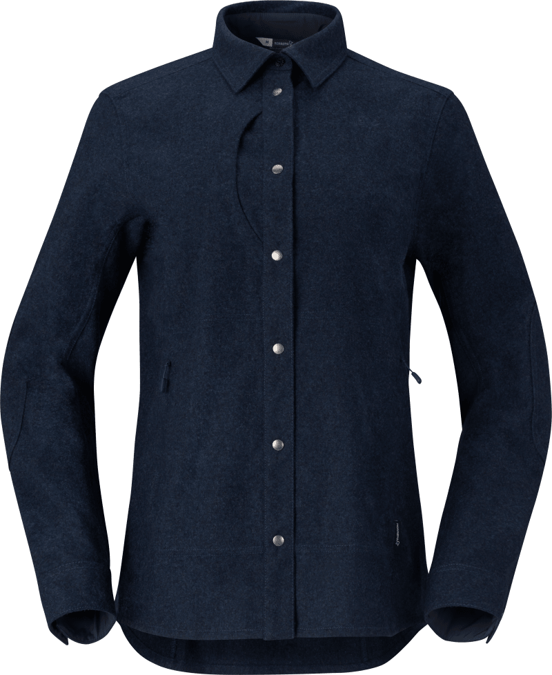 tamok wool plain Shirt W's Indigo Night Melange