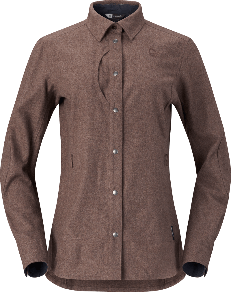 tamok wool plain Shirt W's Deep Taupe Melange