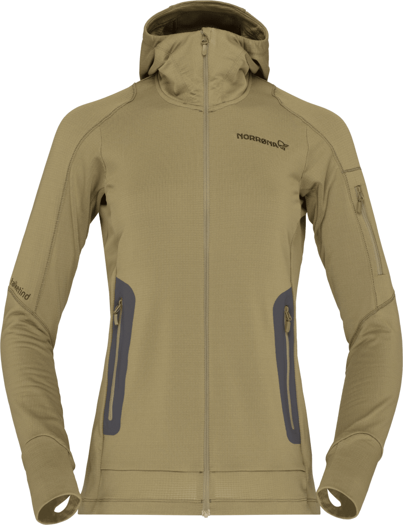 falketind Power Grid Zip Hood W's Olive Drab