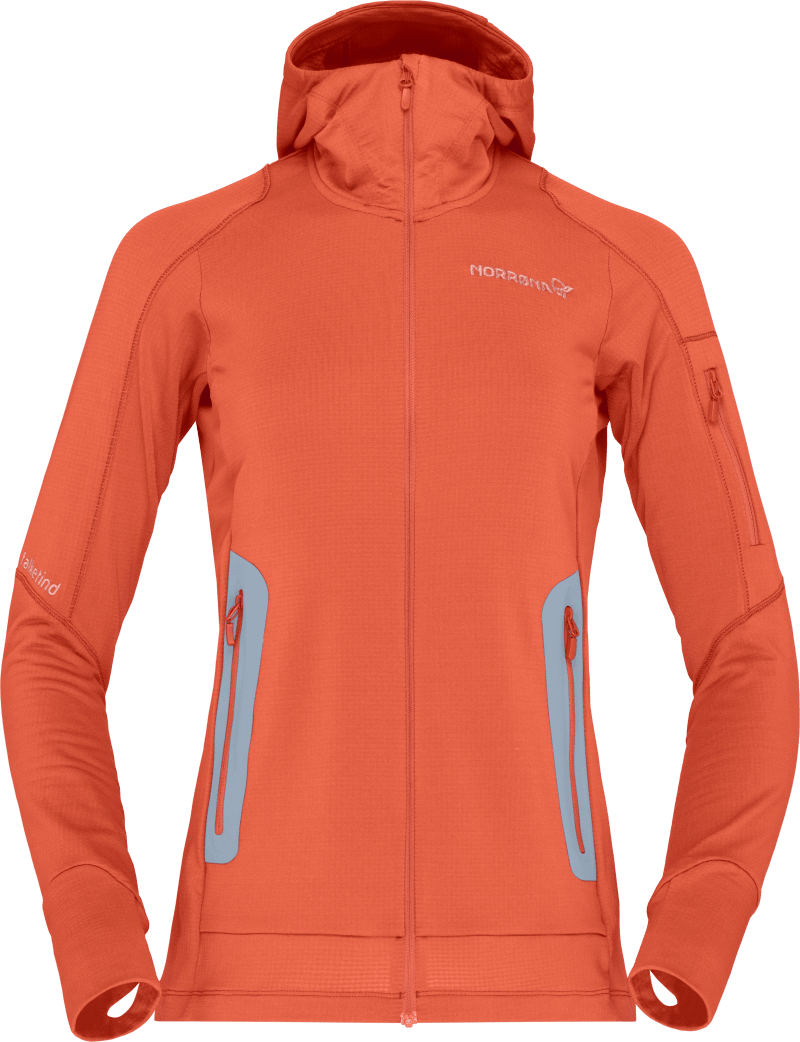 falketind Power Grid Zip Hood W's Orange Alert