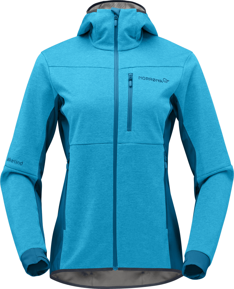 falketind warm2 Octa Hood W's Aquarius/Mykonos Blue