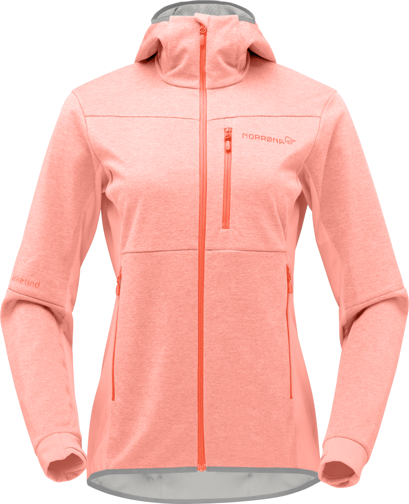 falketind warm2 Octa Hood W's Orange Alert/Peach Amber
