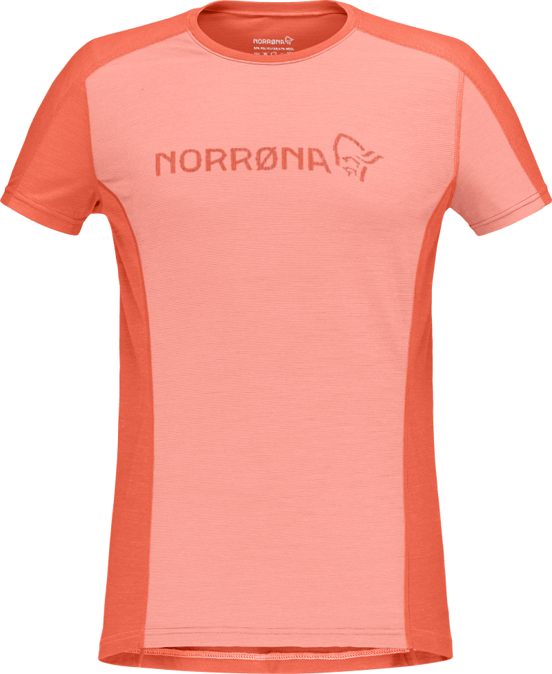 falketind equaliser merino T-Shirt W's Peach Amber/Orange Alert