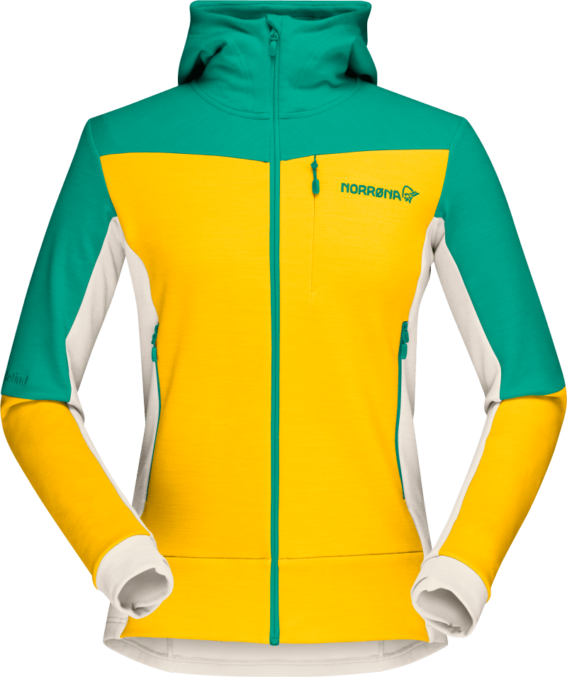 falketind warmwool2 stretch Zip Hood W's Lemon Chrome/Arcadia