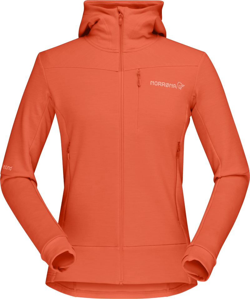 falketind warmwool2 stretch Zip Hood W's Orange Alert