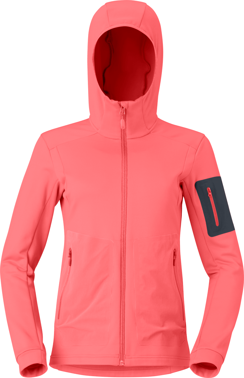 falketind warm2 stretch Hood W's Calypso Coral/Beluga