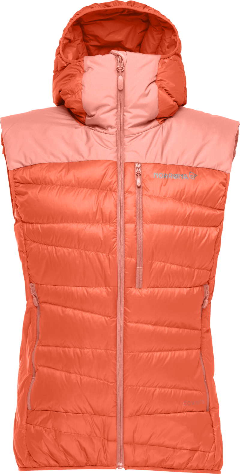 falketind down750 Vest W's Orange Alert/Peach Amber