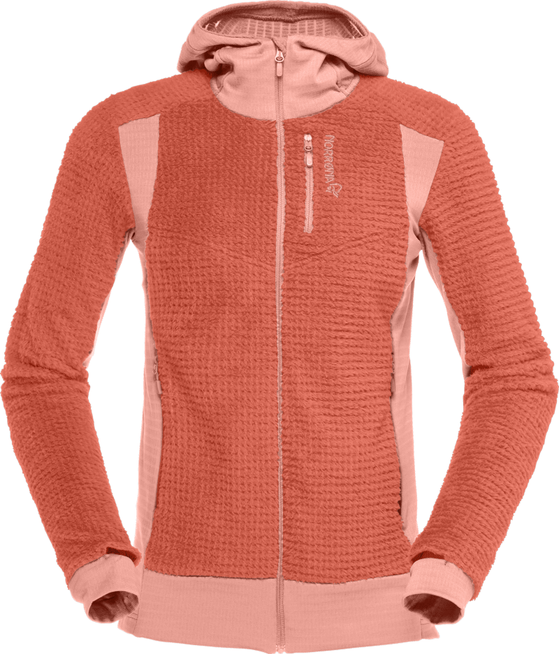 falketind alpha120 Zip Hood W's Orange Alert/Peach Amber