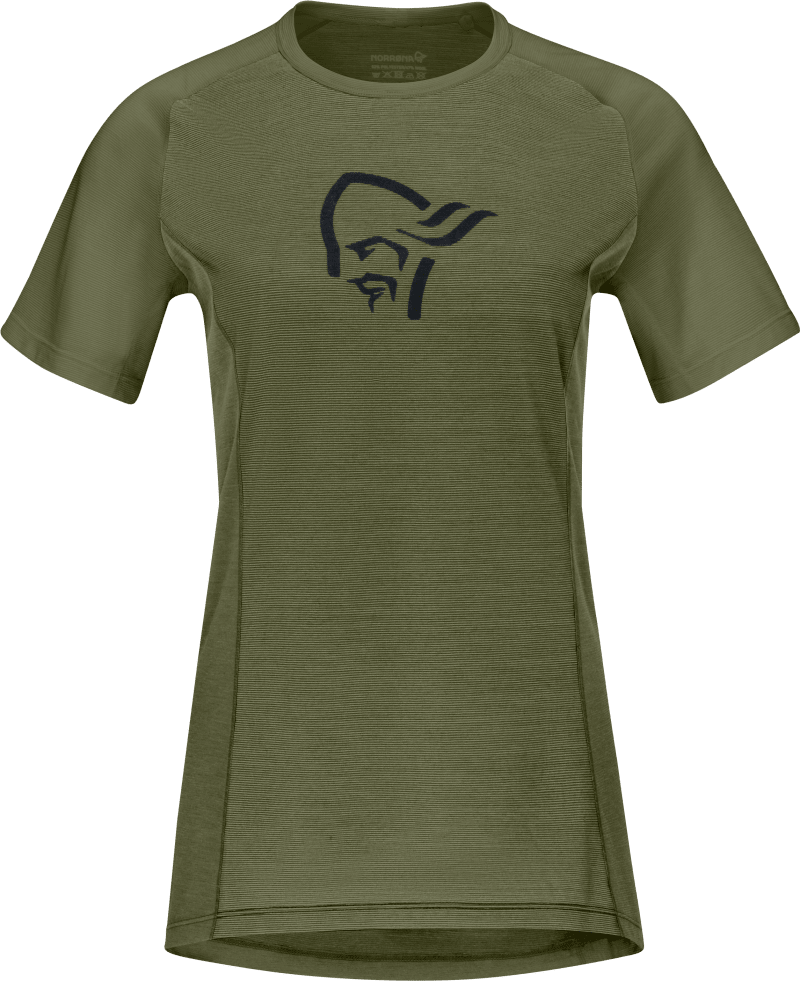 fjørå wool T-Shirt W's Olive Night/Caviar Black