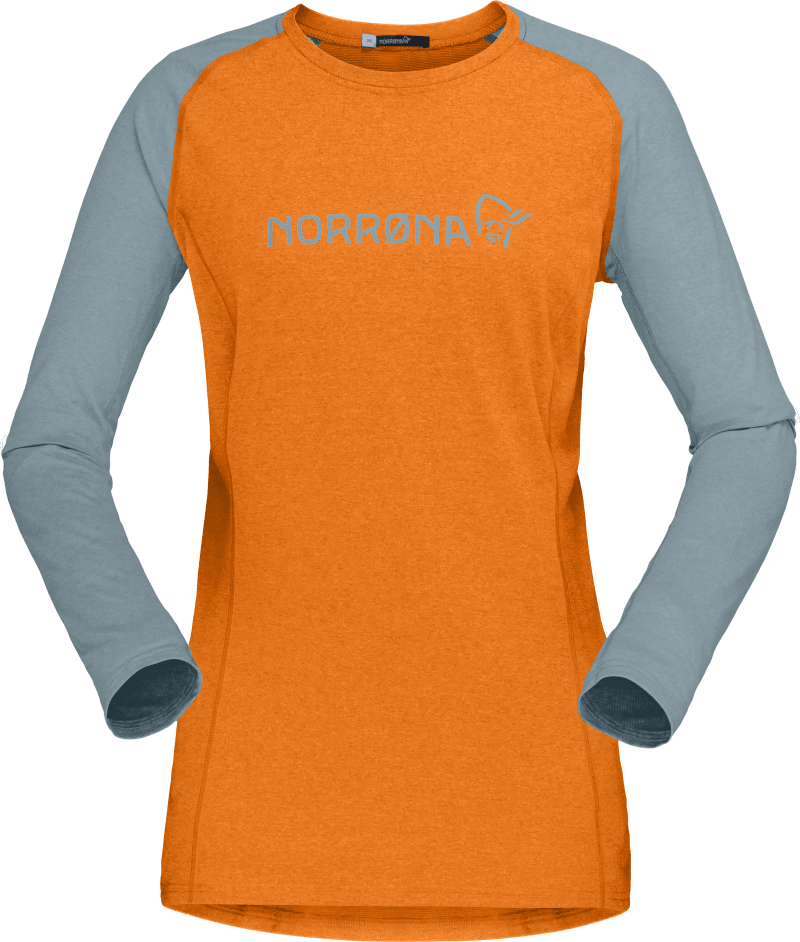 fjørå equaliser lightweight Long sleeve (W) Orange Popsicle/Tourmaline