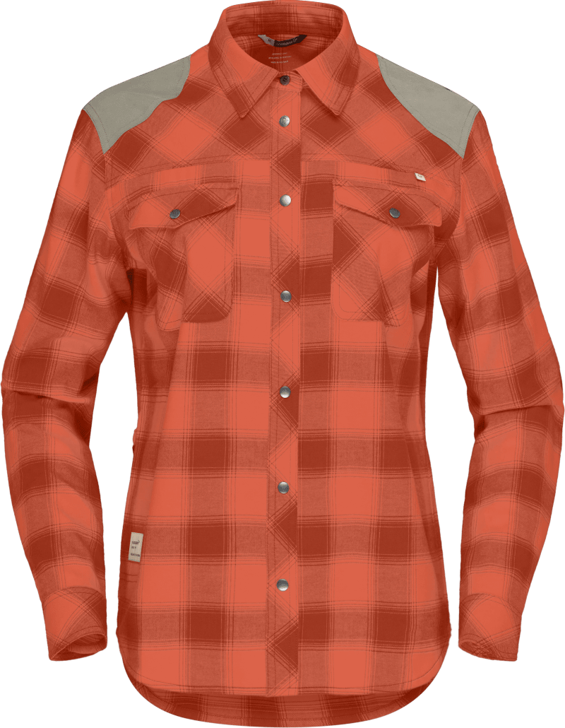 svalbard flannel Shirt W's Orange Alert/Rooibos Tea