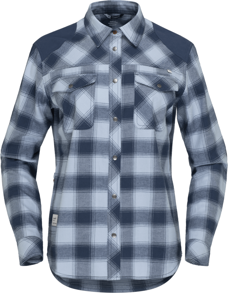 svalbard flannel Shirt W's Blue Fog/Indigo Night