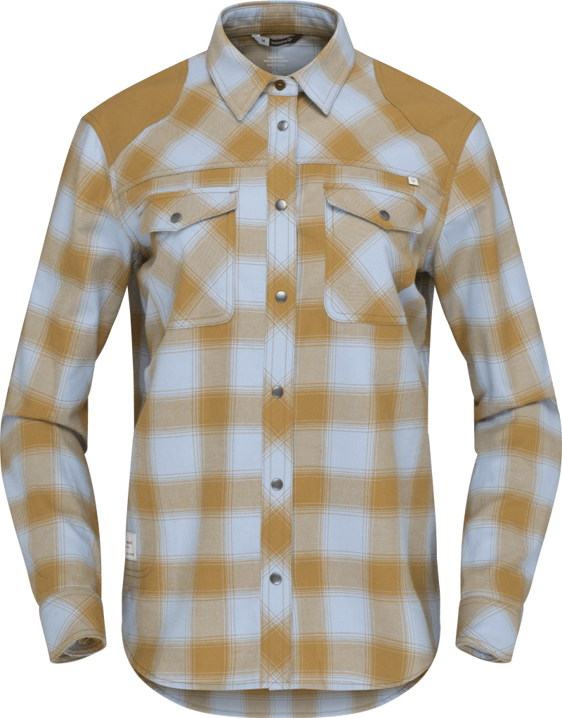 svalbard flannel Shirt W's Blue Fog/Camelflage