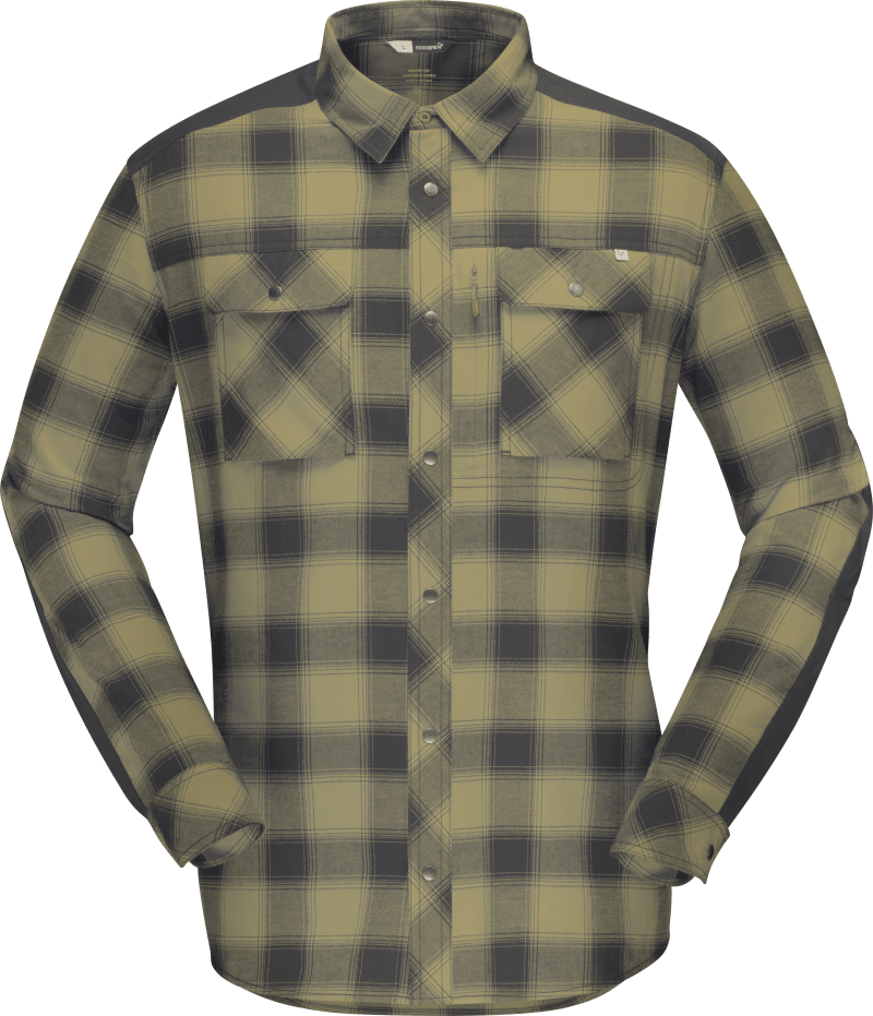 svalbard flannel Shirt (M) Olive Drab/Slate Grey