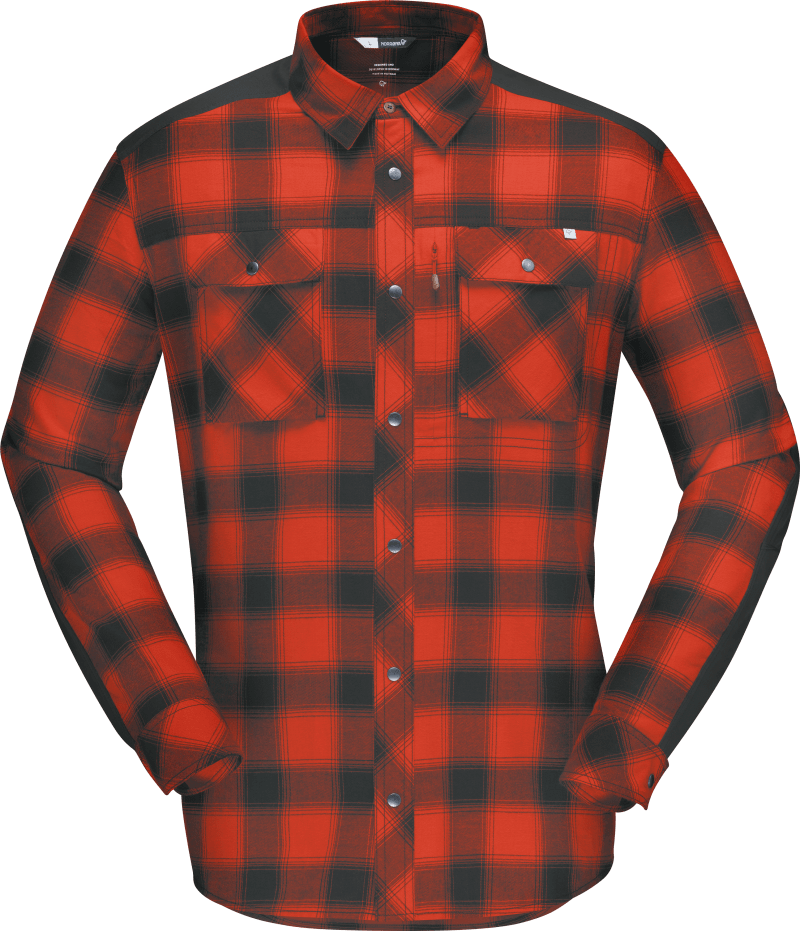 svalbard flannel Shirt (M) Rooibos Tea/Slate Grey