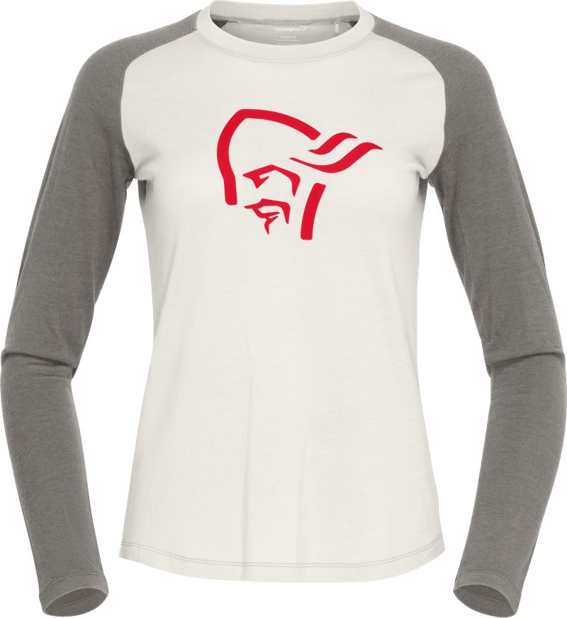 femund pureUll Long sleeve W's Snowdrop/Castor Grey