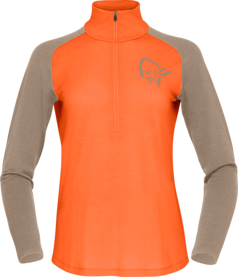 femund pureUll Zip Neck W's Orange Alert