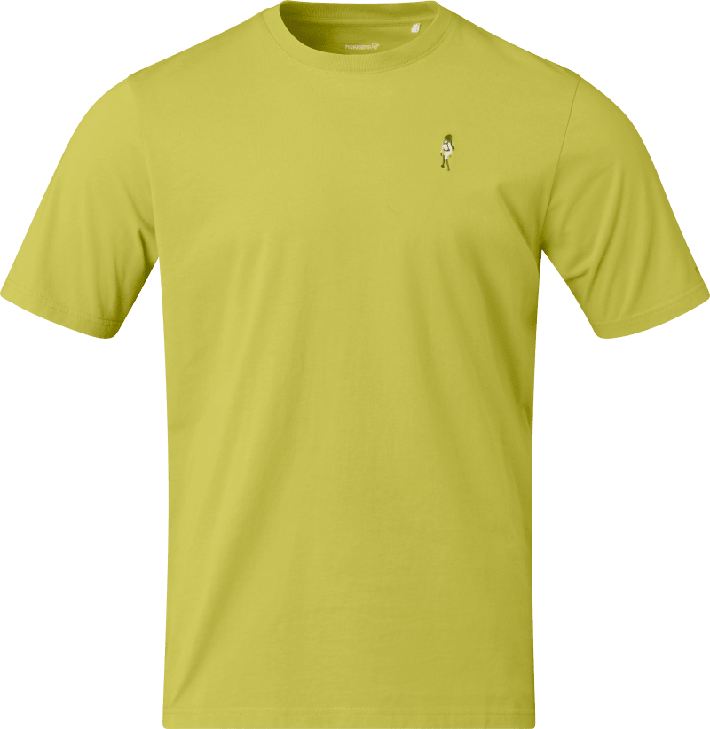 /29 cotton activity embroidery T-shirt M's Golden Lime
