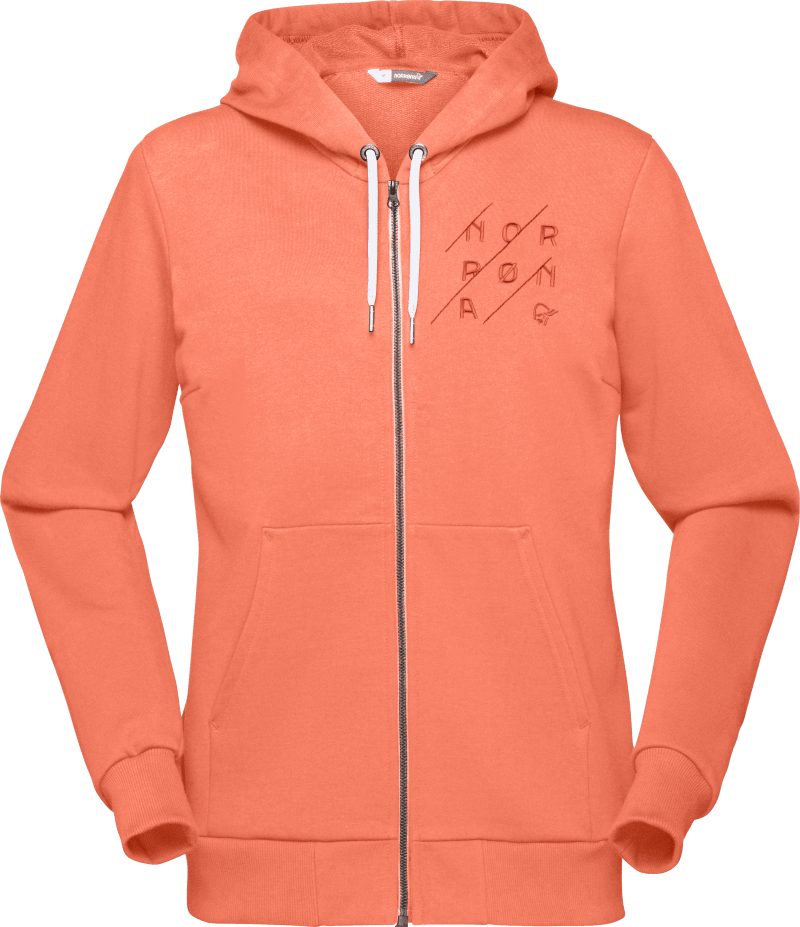 /29 cotton slant logo Zip Hood W's Flamingo