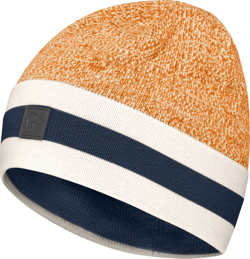 /29 marl knit stripe wool Beanie Orange Popsicle