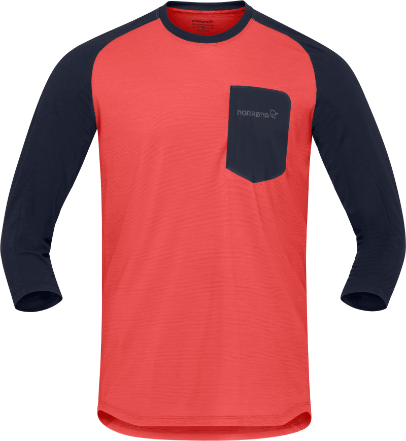 skibotn equaliser merino 3/4 T-shirt M's Paprika