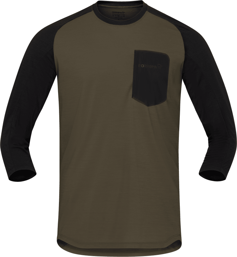 skibotn equaliser merino 3/4 T-shirt M's Olive Night