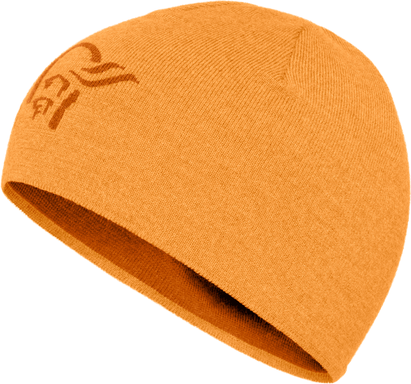 /29 light merinoUll logo Beanie Autumn Glory