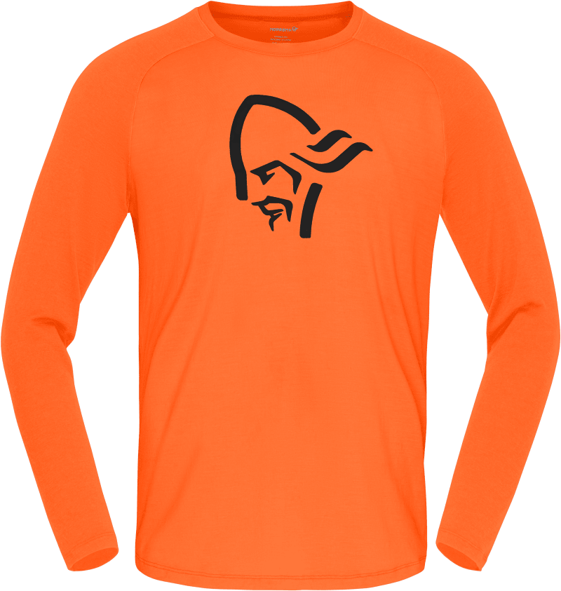norrøna pureUll Long sleeve M's Orange Alert
