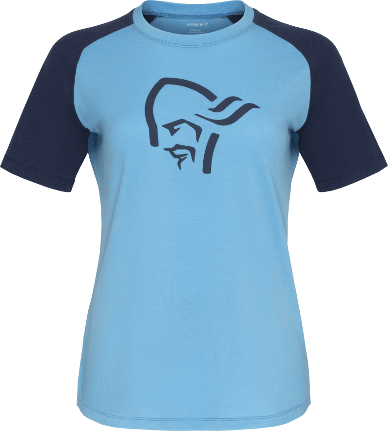 norrøna pureUll T-shirt W's Aquarius/Indigo Night