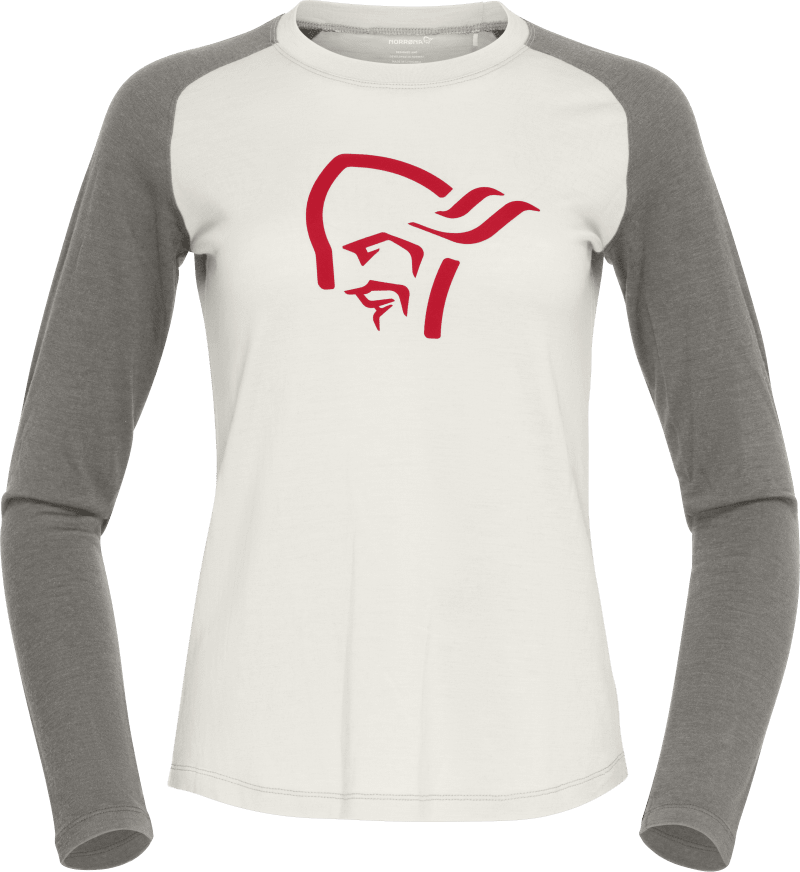 norrøna pureUll Long sleeve W's Snowdrop/Castor Grey