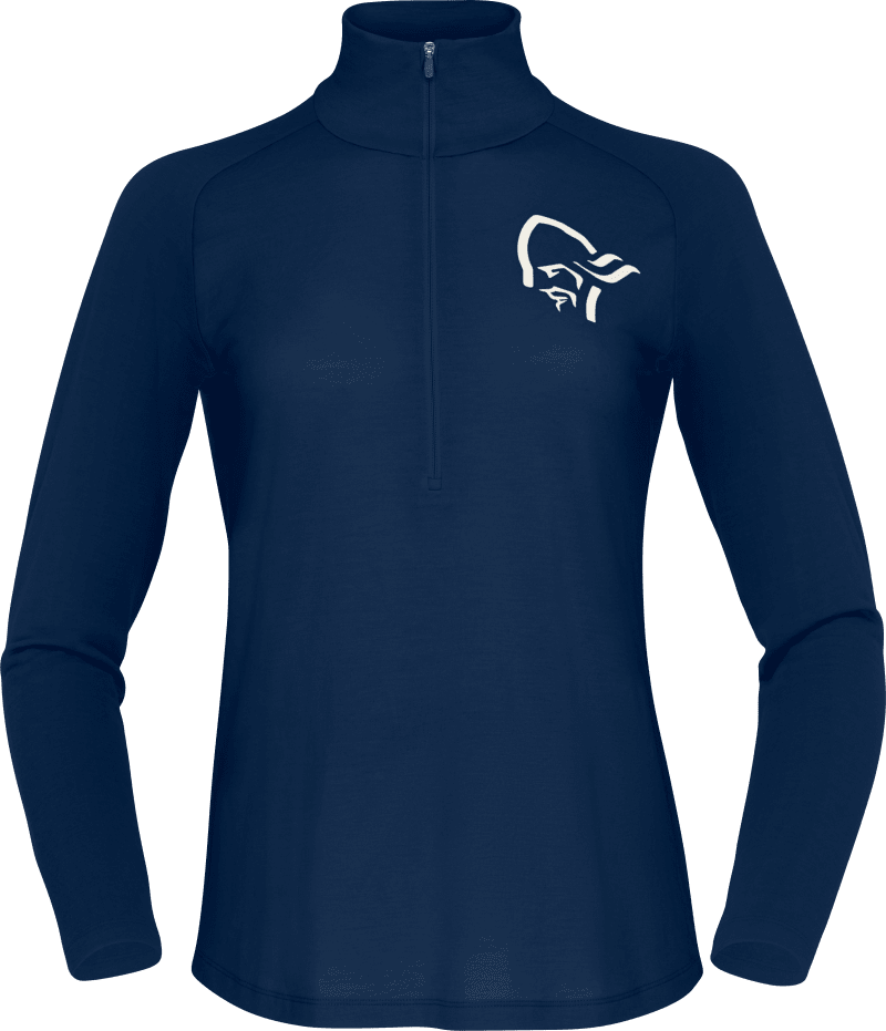 norrøna pureUll Zip Neck W's Indigo Night